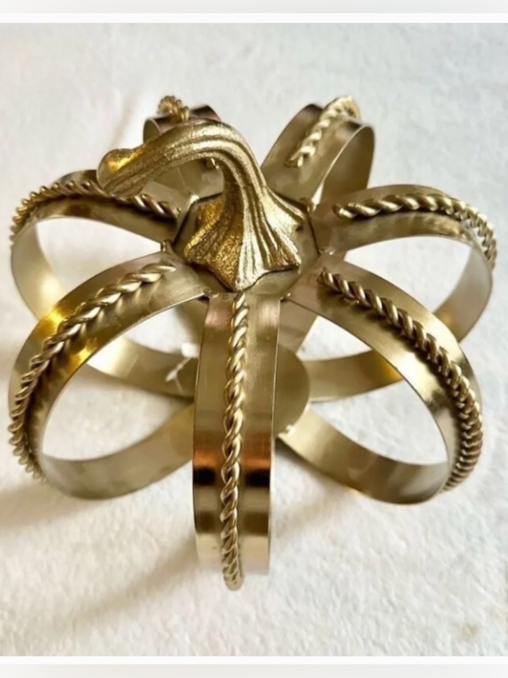 Pottery Barn Gold Decorative Braided Metal Pumpkin